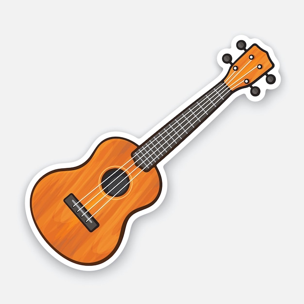 Vecteur guitare classique en bois instrument de musique à cordes pincées illustration vectorielle