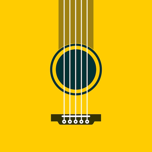 guitare jaune avec cordes pleines