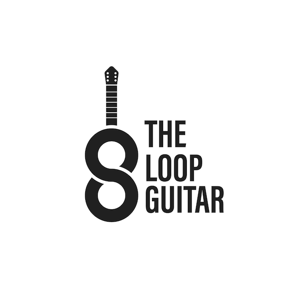 Guitare, logo, conception, vecteur, illustration stock, guitare, boutique, logo, musique rock, festival, logo