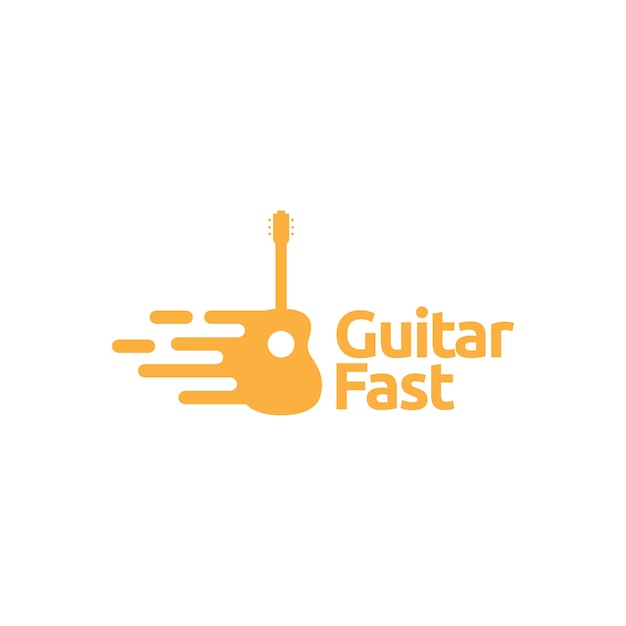 Guitare Simple Avec Logo Rapide Vecteur Graphique Symbole Icône Illustration Idée Créative