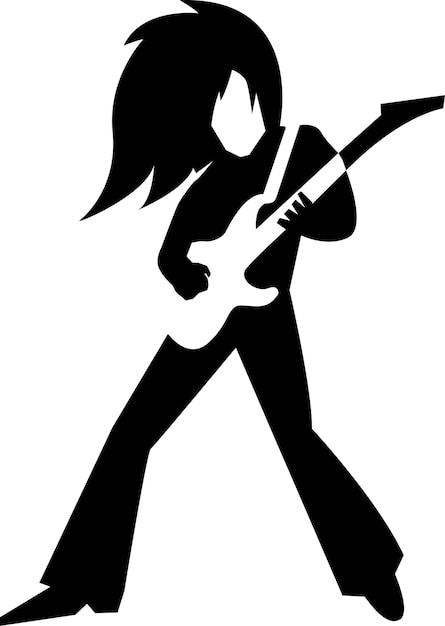 Vecteur guitariste icône silhouette illustration vecteur