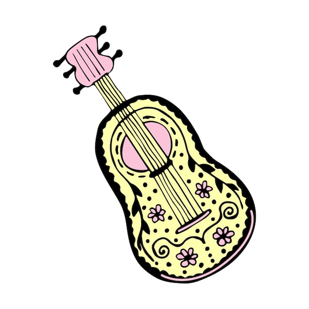 Guitarron Mexicain, Mignon Doodle Coloré