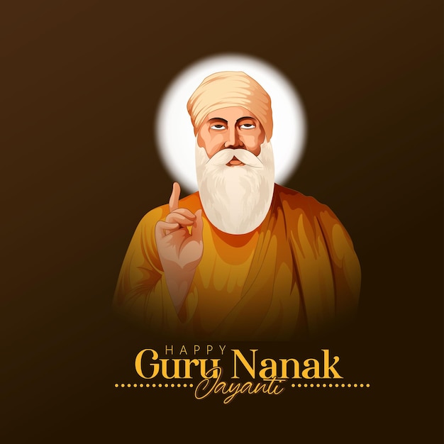 Vecteur guru nanak jayanti gurpurab, prakash utsav de guru nanak, célèbre la naissance