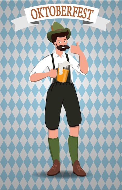 Guy Oktoberfest Avec Un Verre De Bière