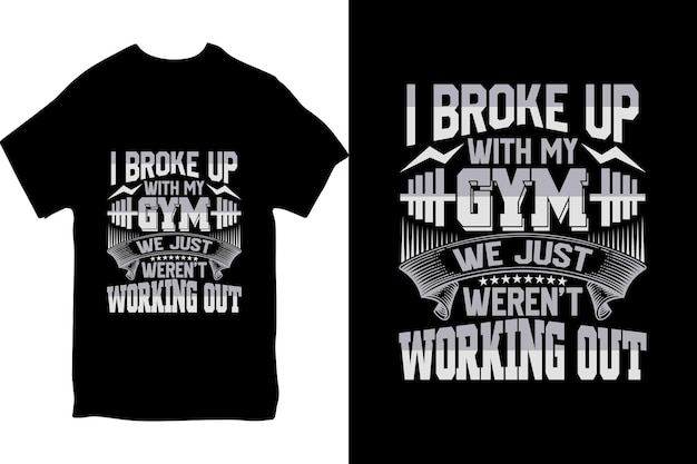 Gym fitness et entraînement typographie de musculation modèle de conception de T-shirt