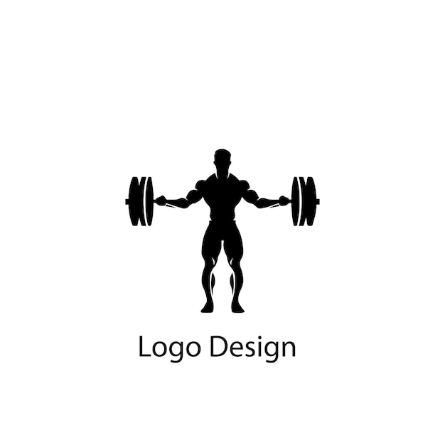 Gym logo noir simple icône plate sur fond blanc