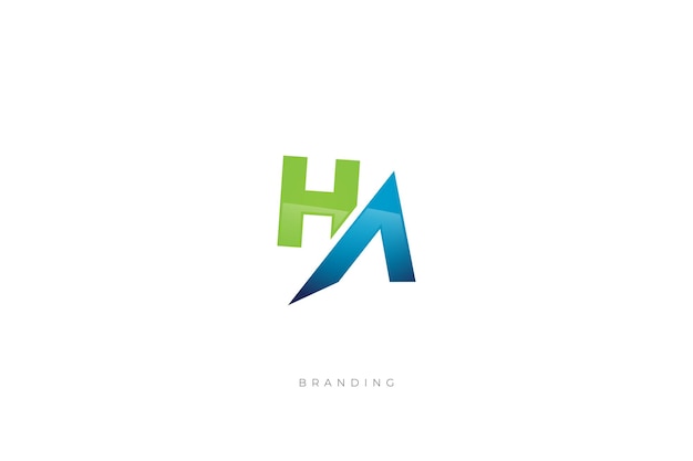 H lettre HA monogramme Vector Logo lettre combinaison Lettermark