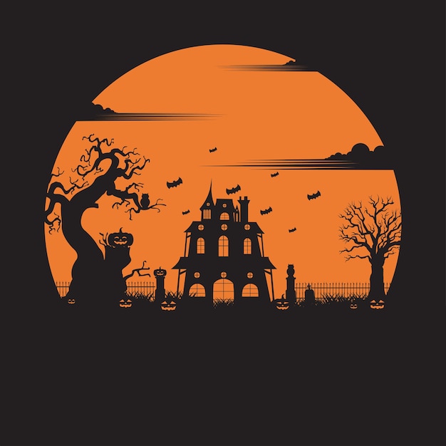 Halloween. Concept De Silhouette. Illustration