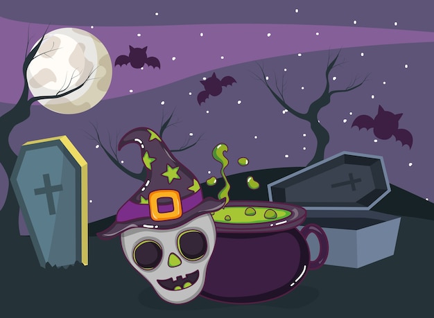 Halloween effrayant dessin animé