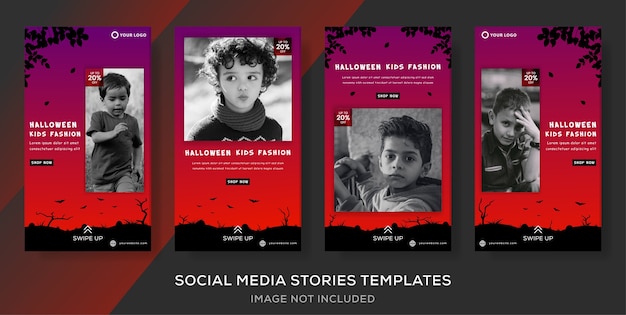Halloween enfants mode vente bannière modèle histoires post.