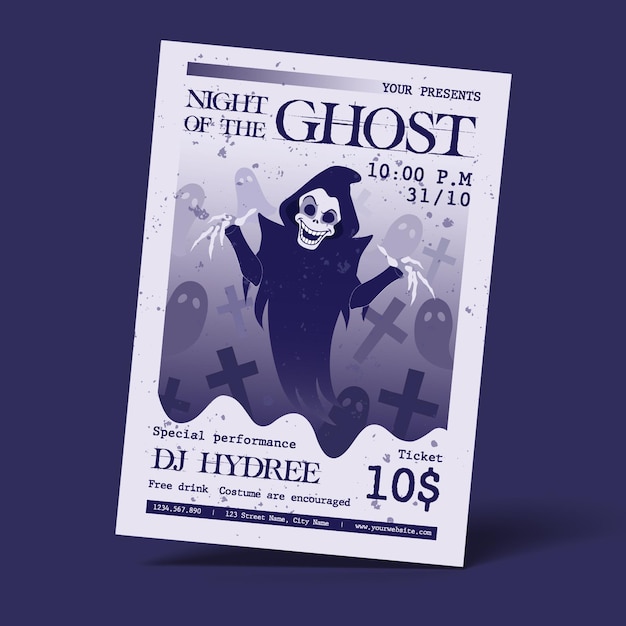 Halloween Ghost Party Dj Flyer Teamplte