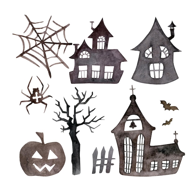 Halloween Maisons Silhouette