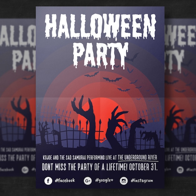 Vecteur halloween partie flyer