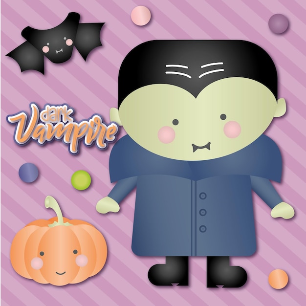 Vecteur halloween petit vampire