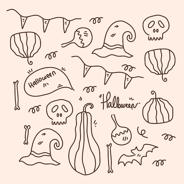 Halloween Set Vector Design Pour Joyeux événement Halloween