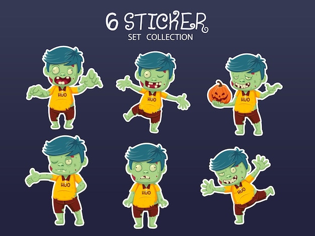 Halloween Sticker Set Collection Concept Cartoon Halloween Day Elements Illustration Vectorielle Pour Les Vacances