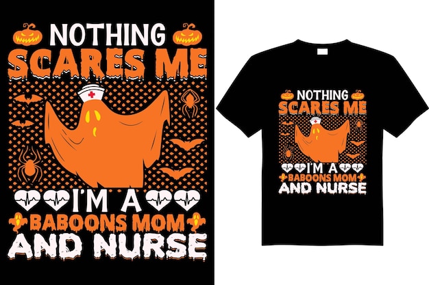 Halloween T Shirt Design Vecteur Babouins Maman Et Infirmière T Shirt