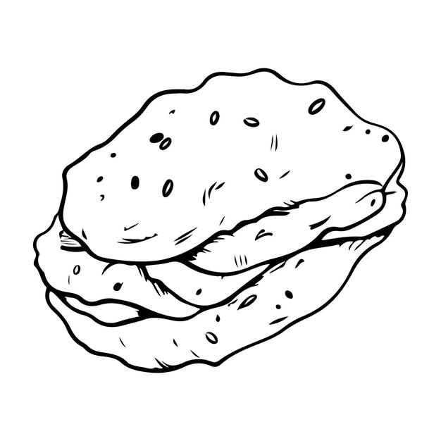 Hamburger Dessiné à La Main Dans Un Style Doodle