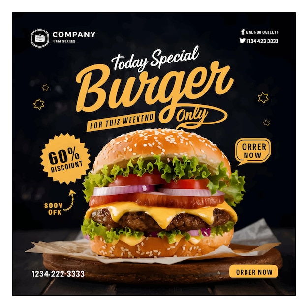 Un hamburger fait de la publicité pour un spécial spécial spécial
