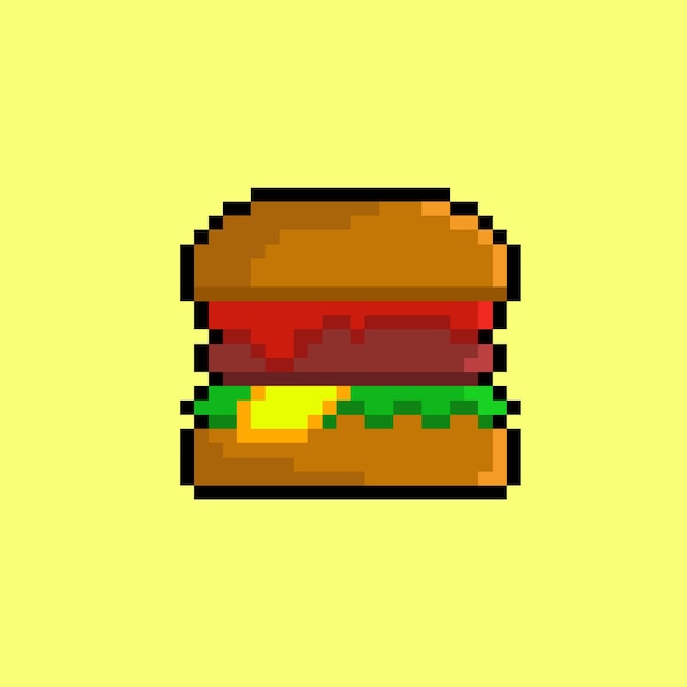 hamburger avec un style pixel art