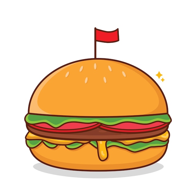 Hamburger vecteur fromage burger dessin animé vecteur