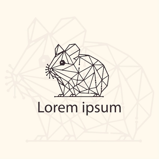 Hamster Abstract Logo géométrique Icône Hamster Triangle illustration graphique vectorielle polygonale