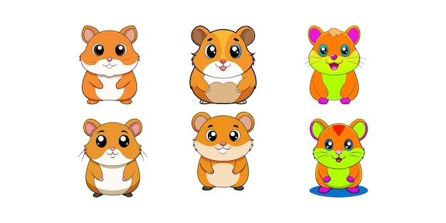 Hamster adorable Une illustration délicieuse pour des dessins capricieux de 10 paquets