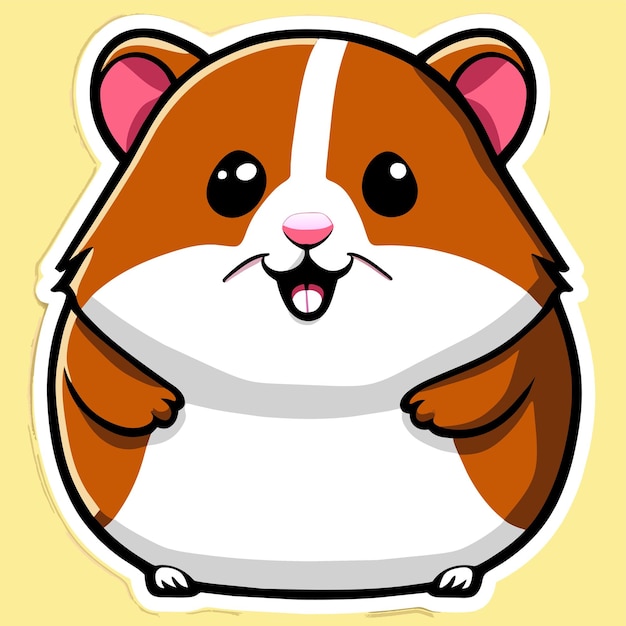 Vecteur hamster animal dessiné à la main dessin animé autocollant icône concept illustration isolée