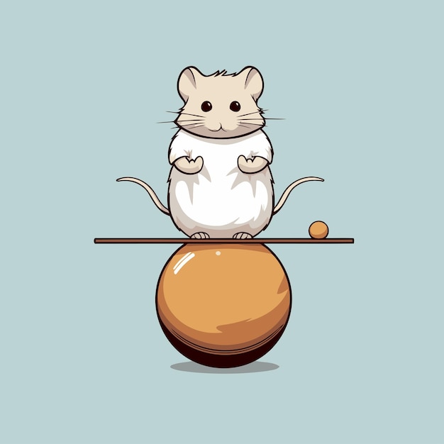 Vecteur le hamster sur la balance illustration vectorielle d'un hamster