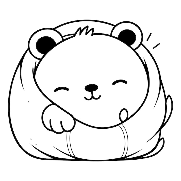 Vecteur un hamster mignon qui dort dans un oreiller illustration de dessin animé vectoriel