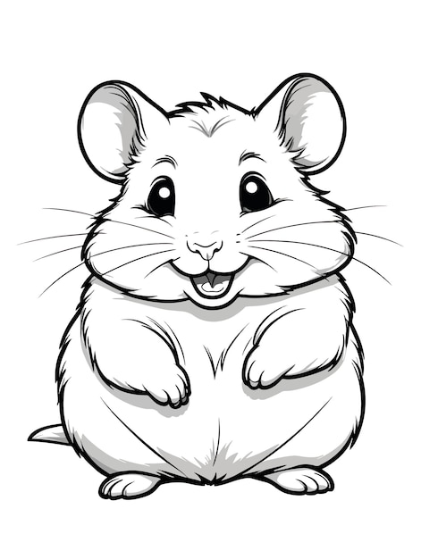 Un hamster souriant sur un fond blanc