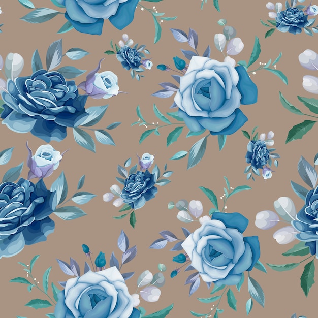 Hand Drawn Floral Et Laisse La Conception De Modèle Sans Couture