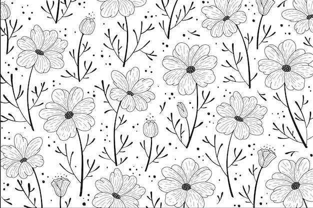 Vecteur hand drawn fond floral