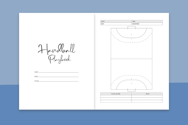 Vecteur handball playbook kdp intérieur