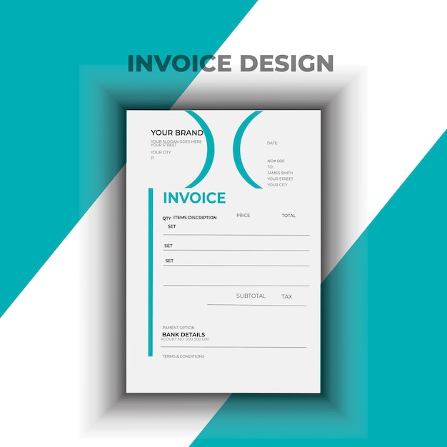 Handgezeichnetes Vorlagendesign Design de facture modèle de conception coloré et unique