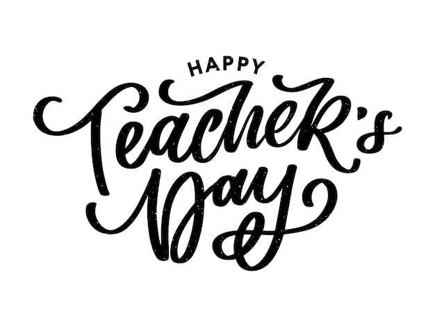 Handlettering Happy Teacher's Day Illustration Vectorielle Grande Carte-cadeau De Vacances Pour La Journée Des Enseignants