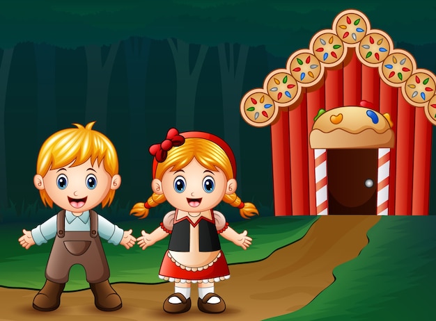 Hansel Et Gretel En Dehors De La Maison