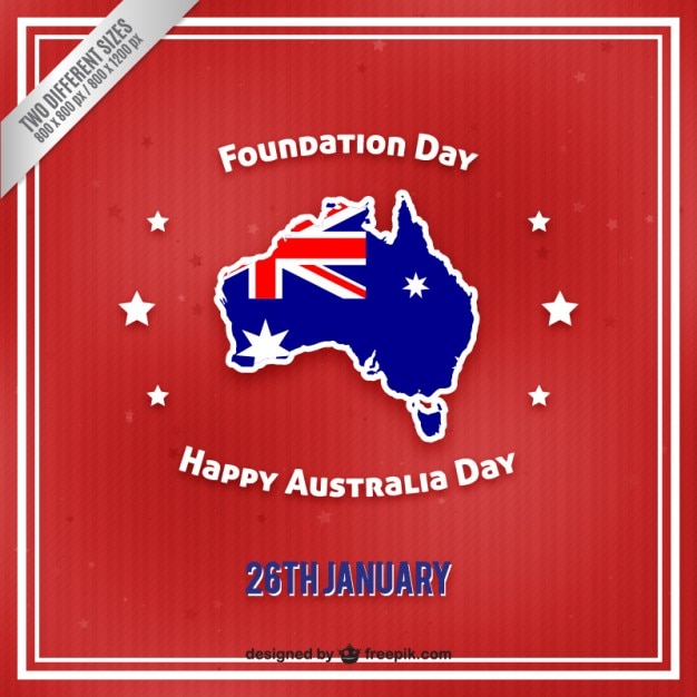 Happy Day En Australie Sur Un Fond Rouge Rétro