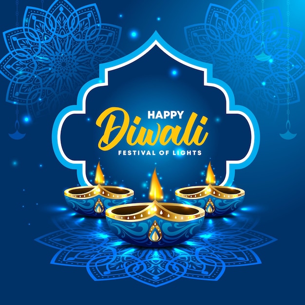 Happy Diwali Background L Bannière Du Festival Diwali L élégant Happy Diwali Social Media Banner Design