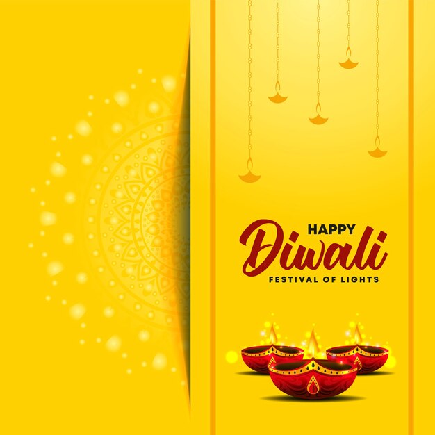 Vecteur happy diwali background l bannière du festival diwali l élégant happy diwali social media banner design