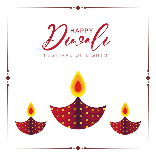 Happy Diwali bannière de médias sociaux et modèle de conception de bannière Instagram