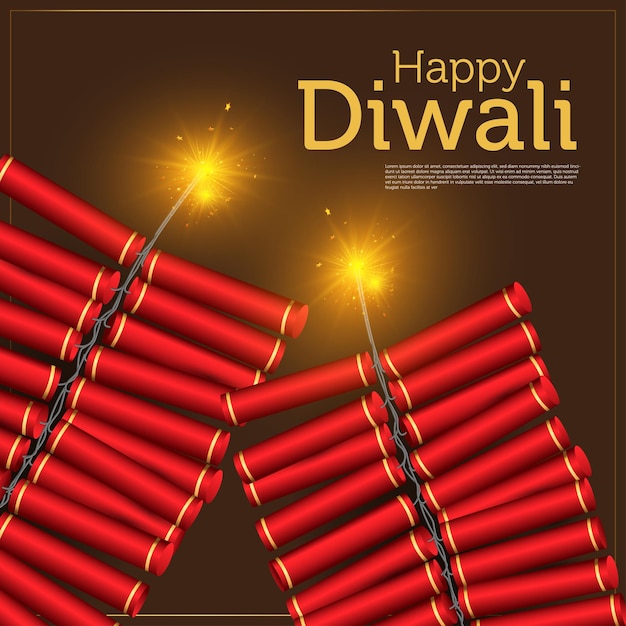 Happy Diwali Diwali Craquelins, 1000 Wala Illustration Vectorielle.