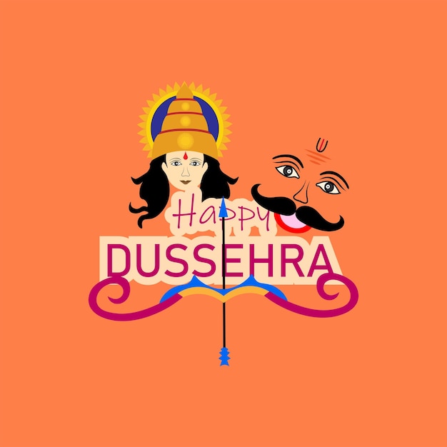 Happy Dussehra Avec Un Design Créatif, Illustration Vectorielle.