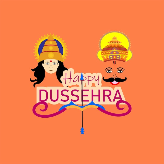 Happy Dussehra avec un design créatif, Illustration vectorielle.