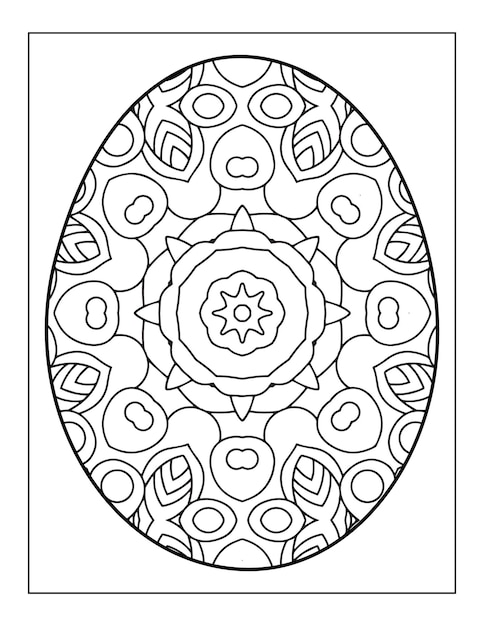 Happy Ester Day Egg Mandala Fleur Livre De Coloriage Adulte