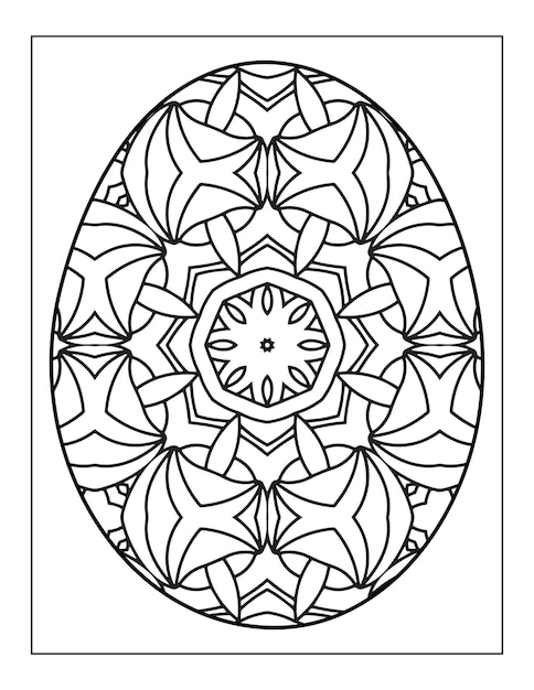 Happy Ester Day Egg Mandala Fleur Livre De Coloriage Adulte