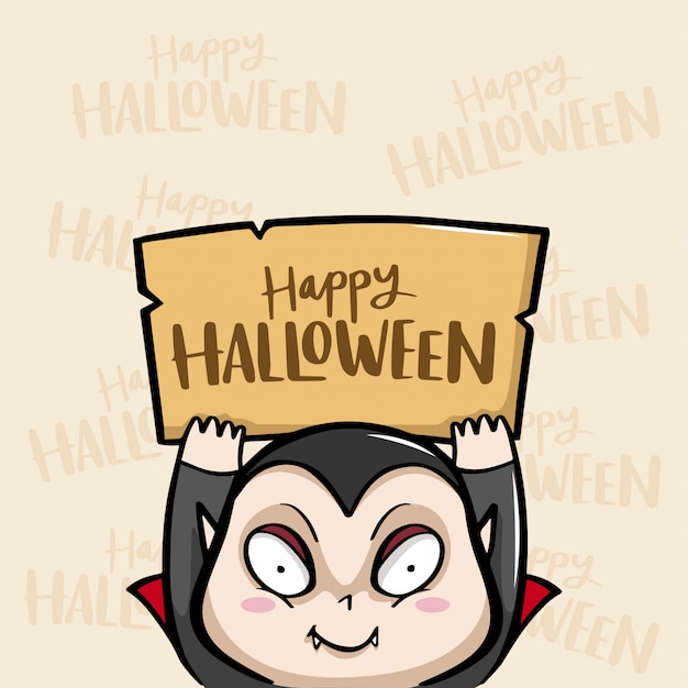 Happy Halloween Avec Dracula Vector