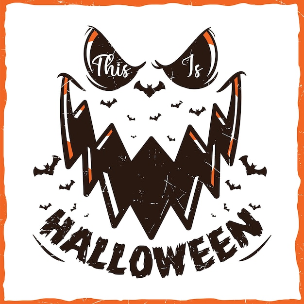 Vecteur happy halloween effrayant fête citrouille illustration impression citation rétro vintage t-shirt svg design