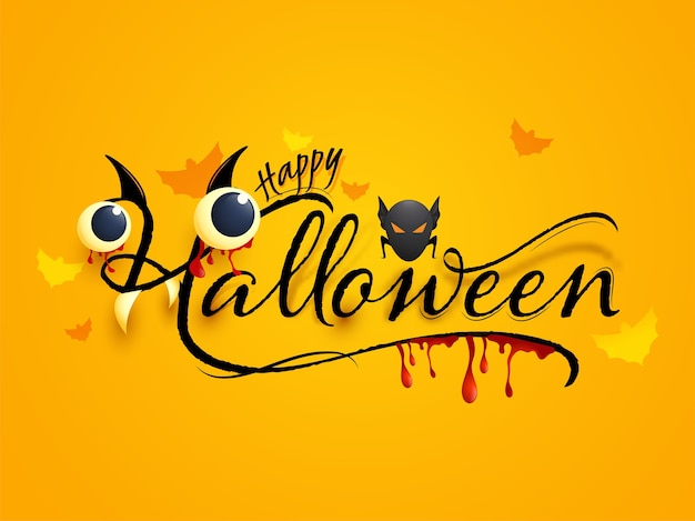 Happy Halloween Font Avec Des Globes Oculaires