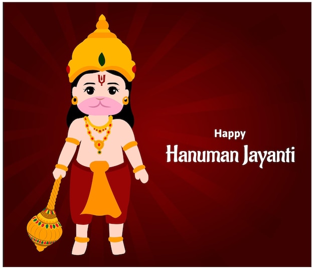 Happy Hanuman Jayanti Festival Hindou Indien Célébration Vector Design